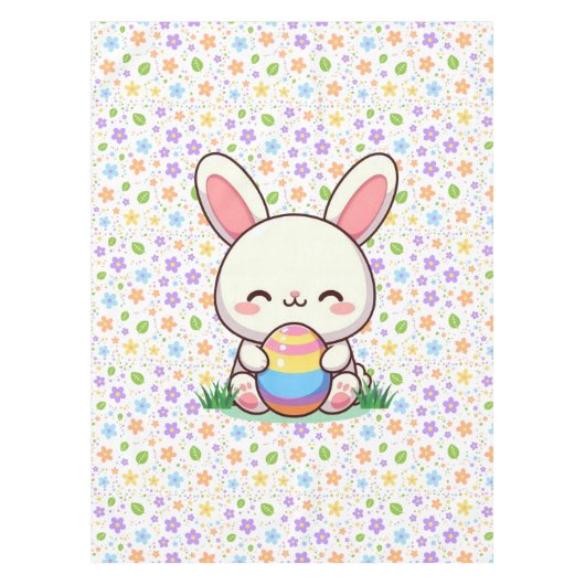 Nappe Mignonne lapin de printemps/Pâques avec oeuf (Devant)