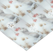 Nappe Mignonne souris et baies rouges scène de neige (Angle)