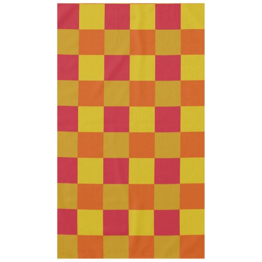 Nappe Mini Carrés rouge, jaune, or et orange (Devant)