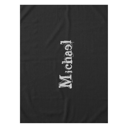 Nappe Mini-moderne nom monogramme noir blanc tabl (Devant)