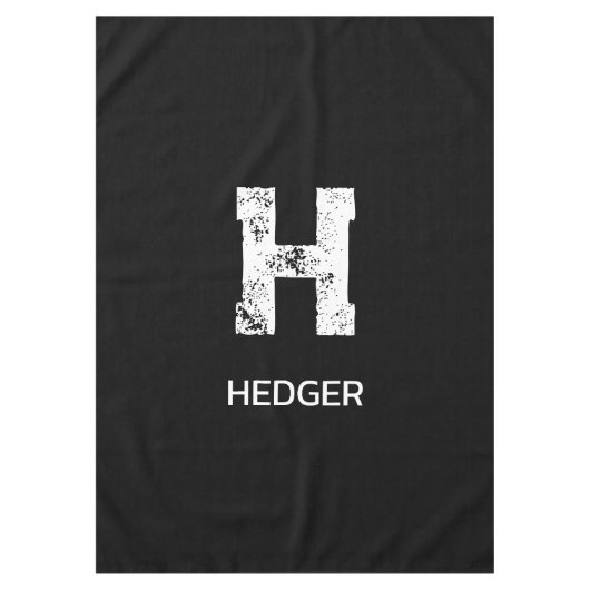 NAPPE MINIMALIST WHITE ONE LETTER MONOGRAM NAME BLACK (Devant)