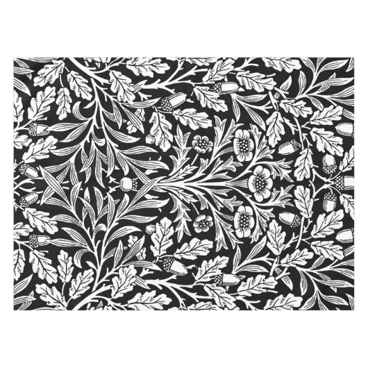 Nappe Miroirs's Acorns et chêne Feuille noir et blanc (Devant (Horizontal))