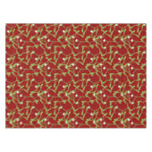Nappe Mistletoe de Noël en tissu de table rouge (Devant (Horizontal))