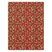 Nappe Mistletoe de Noël en tissu de table rouge (Devant)