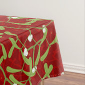 Nappe Mistletoe de Noël en tissu de table rouge (In Situ)