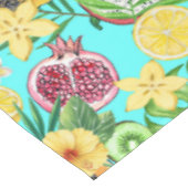 Nappe Mix-fruit tropical, fleurs et feuilles en bleu (Angle)