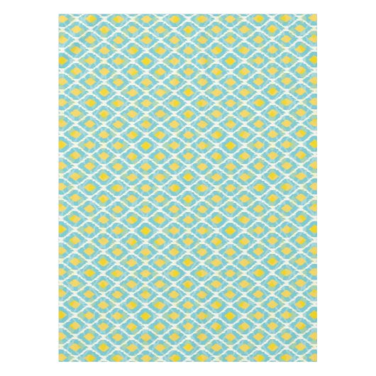 Nappe Mode jaune bleue d'ikat tribal moderne (Devant)