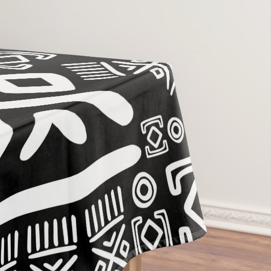 Nappe Modèle africain ethnique #6 noir et blanc (In Situ)