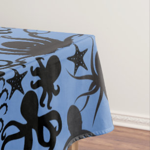 Nappe Modèle de Pieuvre.w Fond Bleu