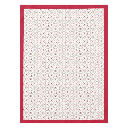 Nappe Modèle Festif de Noël Floral Damask (Devant)