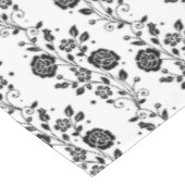 Nappe Modèle Floral Romantique Noir Et Blanc (Angle)