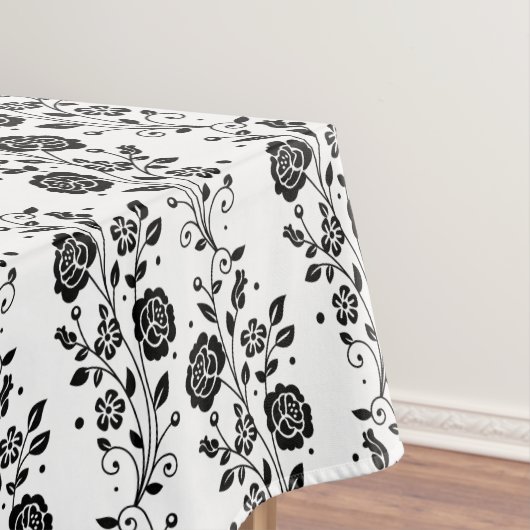 Nappe Modèle Floral Romantique Noir Et Blanc (In Situ)