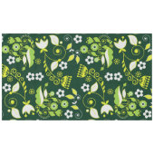 Nappe Modèle floral scandinave moderne vert foncé (Devant (Horizontal))