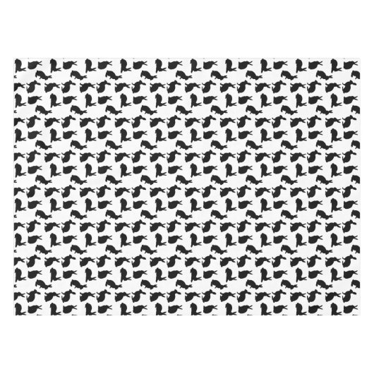 Nappe Modern Black And White Rabbit Pattern Easter (Devant (Horizontal))