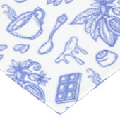Nappe Modern Blue Toile Cacao and Chocolate Pattern (Angle)