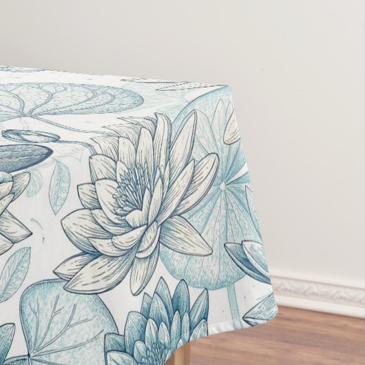 Nappe Modern Blue Water Lilies Monet Style (In Situ)