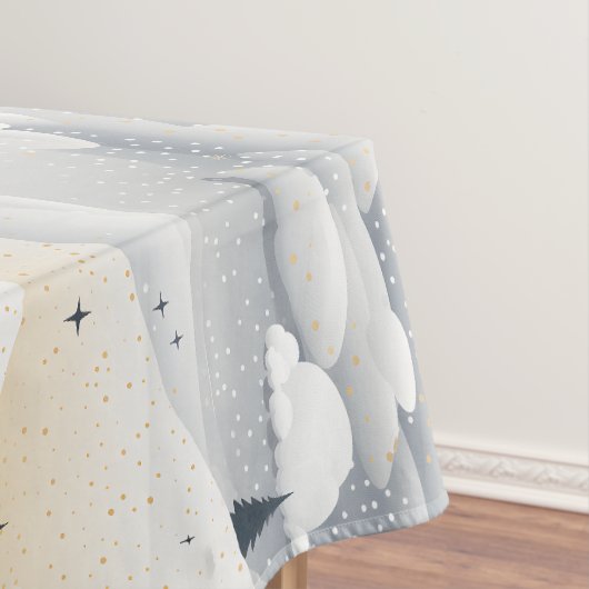 Nappe Modern Blue White Christmas Trees Snowbanks (In Situ)