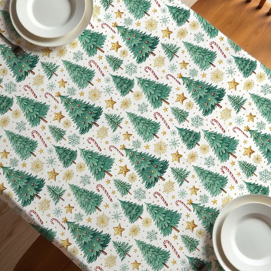 Nappe Modern Christmas trees festive holiday tablecloth