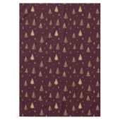 Nappe Modern Gold Christmas trees pattern on burgundy (Devant)