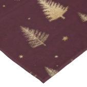 Nappe Modern Gold Christmas trees pattern on burgundy (Angle)