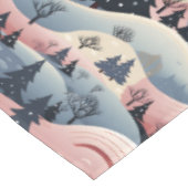 Nappe Modern Navy Pink Cream Christmas Trees Snowbanks (Angle)