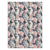 Nappe Modern Navy Pink Cream Christmas Trees Snowbanks (Devant)