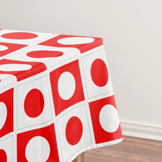 Nappe moderne abstraite rouge et blanche (In Situ)