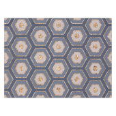 Nappe Moderne Chic Marine Bleu Hexagon Or Géométrique (Devant (Horizontal))