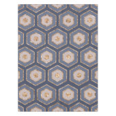 Nappe Moderne Chic Marine Bleu Hexagon Or Géométrique (Devant)