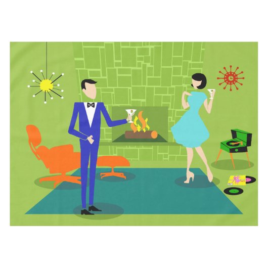 Nappe moderne de couples de la moitié du siècle (Devant (Horizontal))