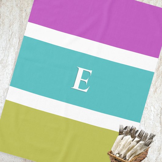 Nappe Moderne élégant Bright Block Couleur Chic Monogram