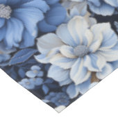 Nappe moderne florale bleu chic ivoire (Angle)