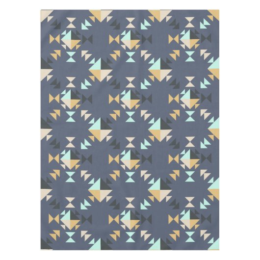 Nappe Moderne géométrique Motif élégant Muté Bleu Beige (Devant)