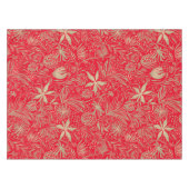 Nappe Moderne | Impression FLORALE | Beige sur rouge (Devant (Horizontal))
