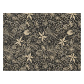 Nappe Moderne | imprimé FLORAL | Beige sur Noir (Devant (Horizontal))