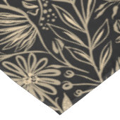 Nappe Moderne | imprimé FLORAL | Beige sur Noir (Angle)
