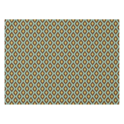 Nappe Moderne jaune bleu d'ikat tribal moderne (Devant (Horizontal))