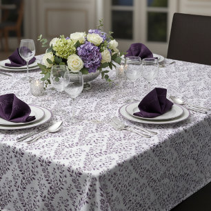 Nappe Moderne Motif Floral Bohème Abricot Blanc
