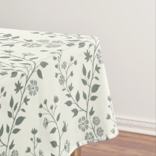 Nappe Moderne motif floral boho crème sauge
