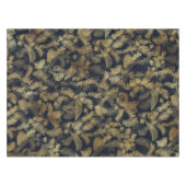 Nappe Moderne Tropical Gold Foliage Motif bleu (Devant (Horizontal))