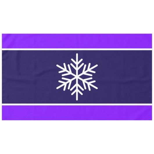 Nappe Moderne White Snowflake Navy Bright Purple Strips (Devant (Horizontal))