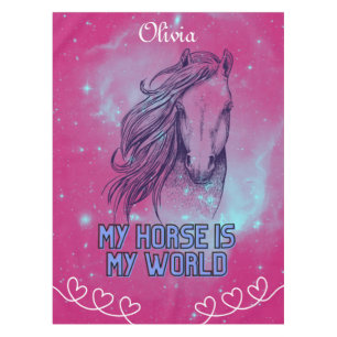 Nappe Mon cheval est mon monde Magenta  