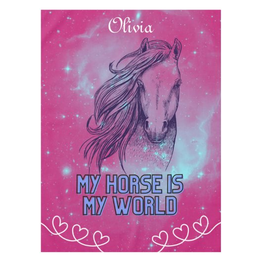 Nappe Mon cheval est mon monde Magenta (Devant)