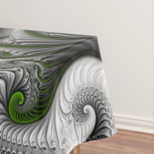 Nappe Monde Fantastique Art Fractal Abstrait Vert Et Gri