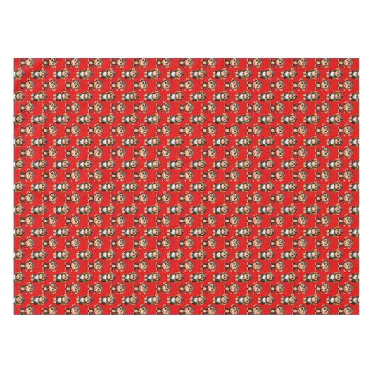Nappe Monkey Pattern Design Red (Devant (Horizontal))