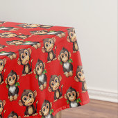 Nappe Monkey Pattern Design Red (In Situ)
