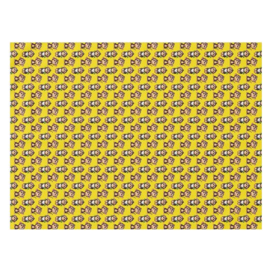Nappe Monkey Pattern Design Yellow  (Devant (Horizontal))