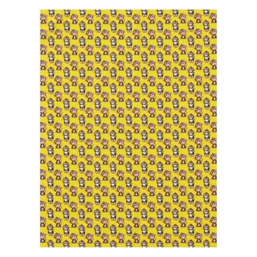 Nappe Monkey Pattern Design Yellow  (Devant)