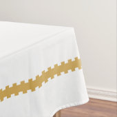 Nappe Monogram Gold Pointsettia Holiday Tablecloth (In Situ)