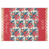 Nappe Monogram Merry Christmas & Happy New Year! Floral (Devant (Horizontal))